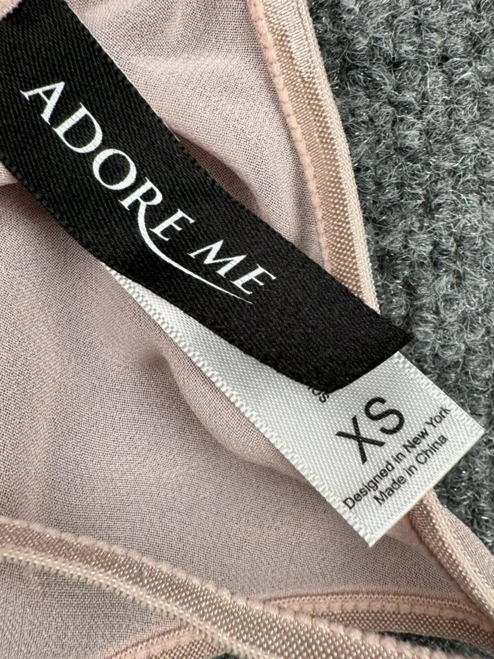 Adore Me Blush Pink Sheer Mesh G-String Thong Panty Women's Size XS New